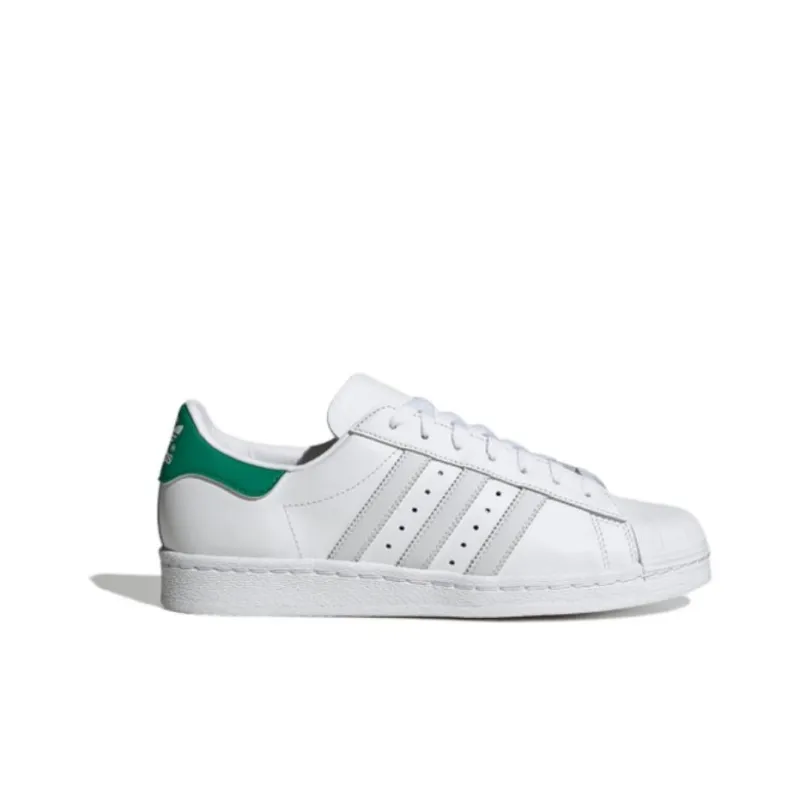 Adidas Originals Superstar 82 Non slip Lightweight Low Top Skateboard Shoes Unisex White Green-1
