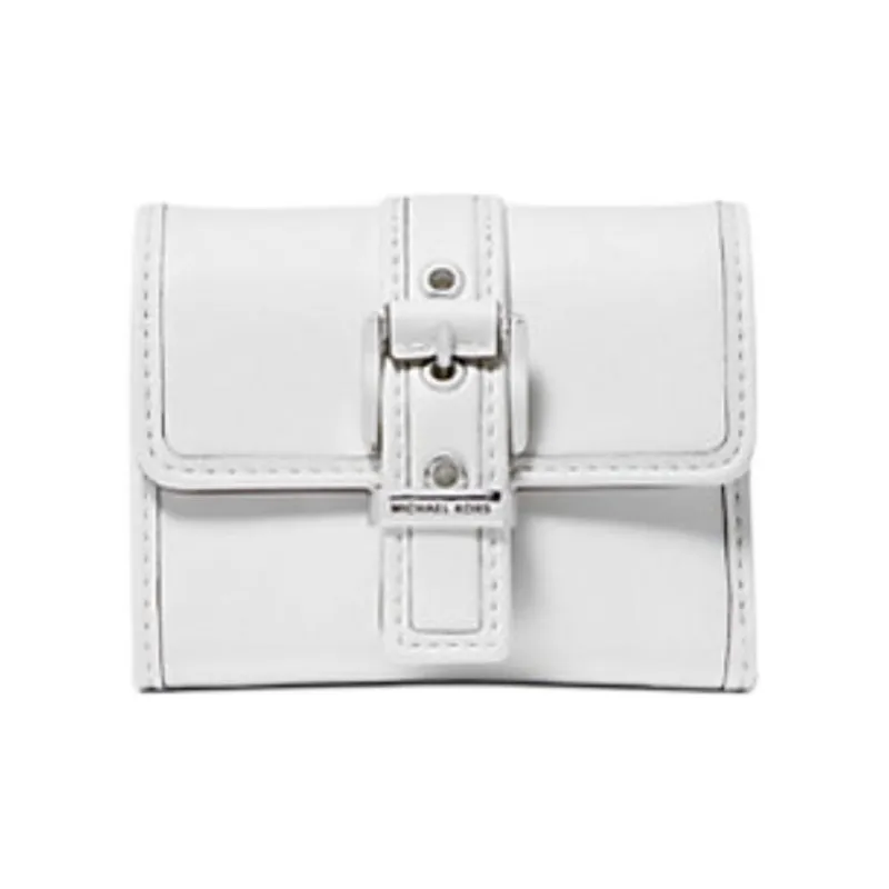 MICHAEL KORS Leather Wallet Trumpets Women's Light White-0