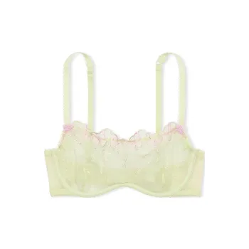 Victoria's Secret PINK WINK UNLINED SCOOP BRA / Lime Cream With Pink Bra Women's Lime Cream