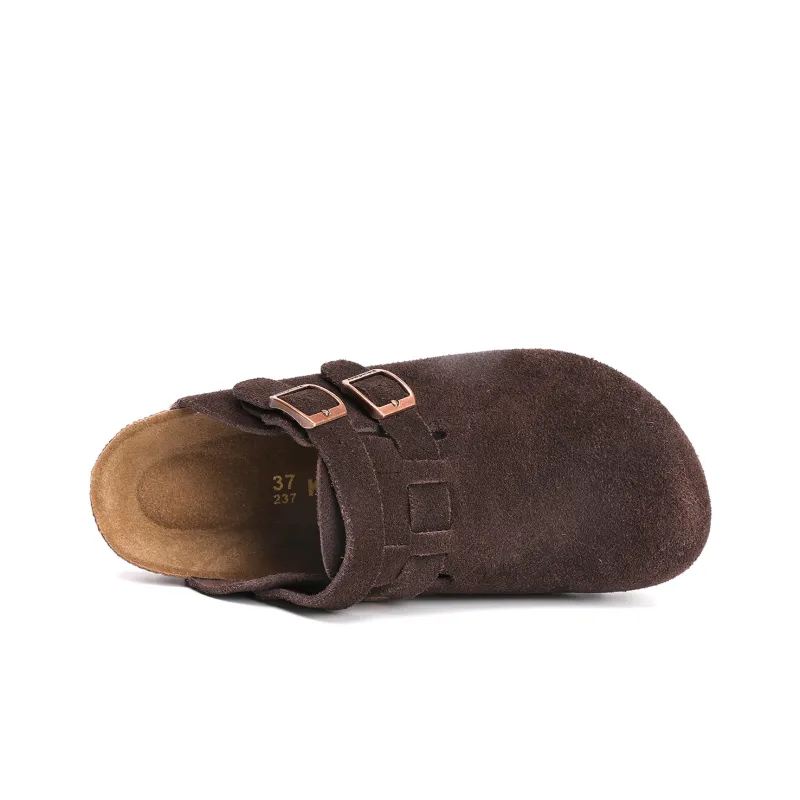 Khadgar Mules Slip on Shoes With Partial Coverage, Reversible, Birkenstock, Cork Soft Sole Closed Toe Slippers Unisex-34