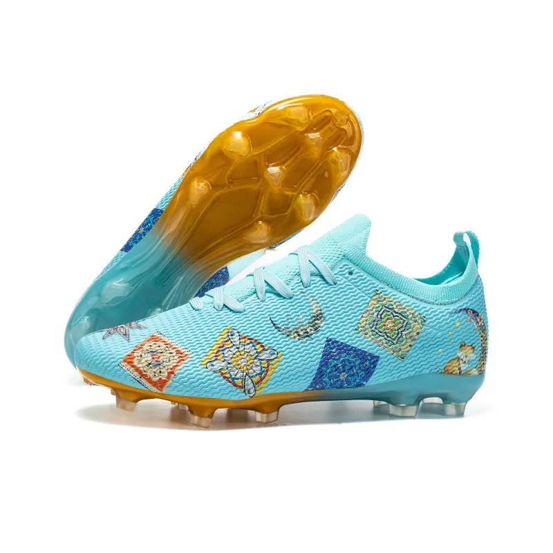 Saibi Slip Resistant, Abrasion Resistant, Waterproof Coverage Competition Training Multi Surface TF Soccer Shoes Unisex-34