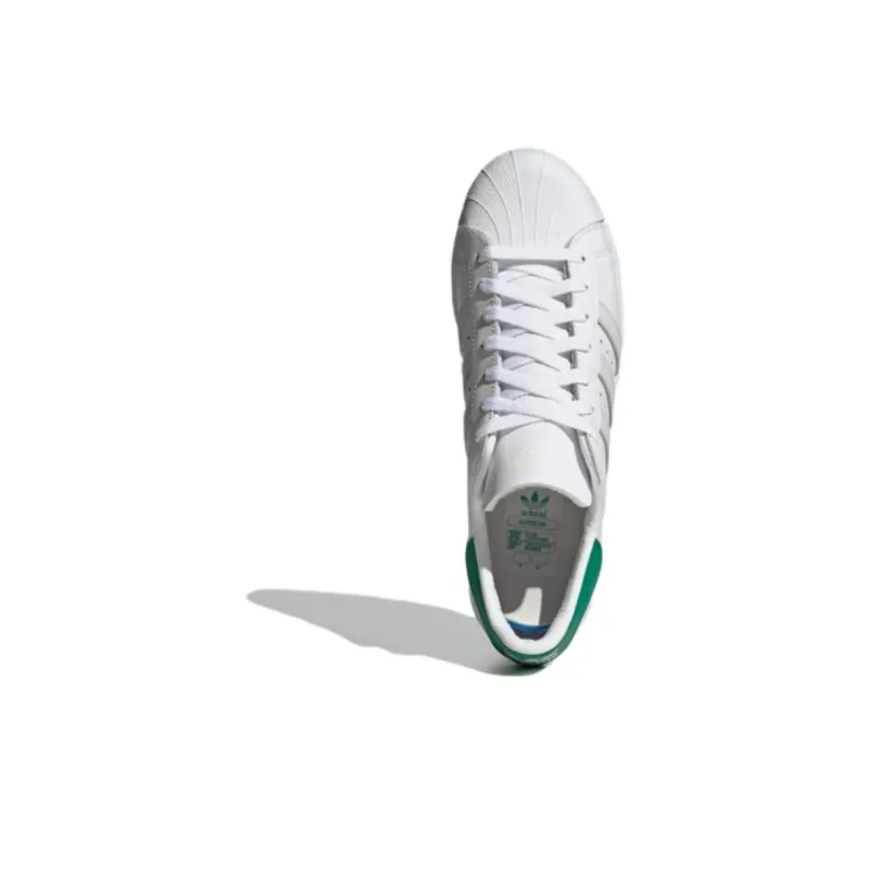 Adidas Originals Superstar 82 Non slip Lightweight Low Top Skateboard Shoes Unisex White Green-4