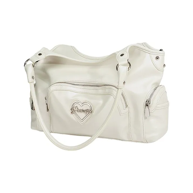 H YXIANG PU One Shoulder Handbags Regular Women's White-4