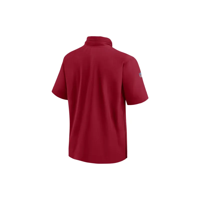 Nike Tampa Bay Buccaneers Sideline Coach Men's Nike Nfl 1/2 Zip Short Sleeve Hooded Jacket-1