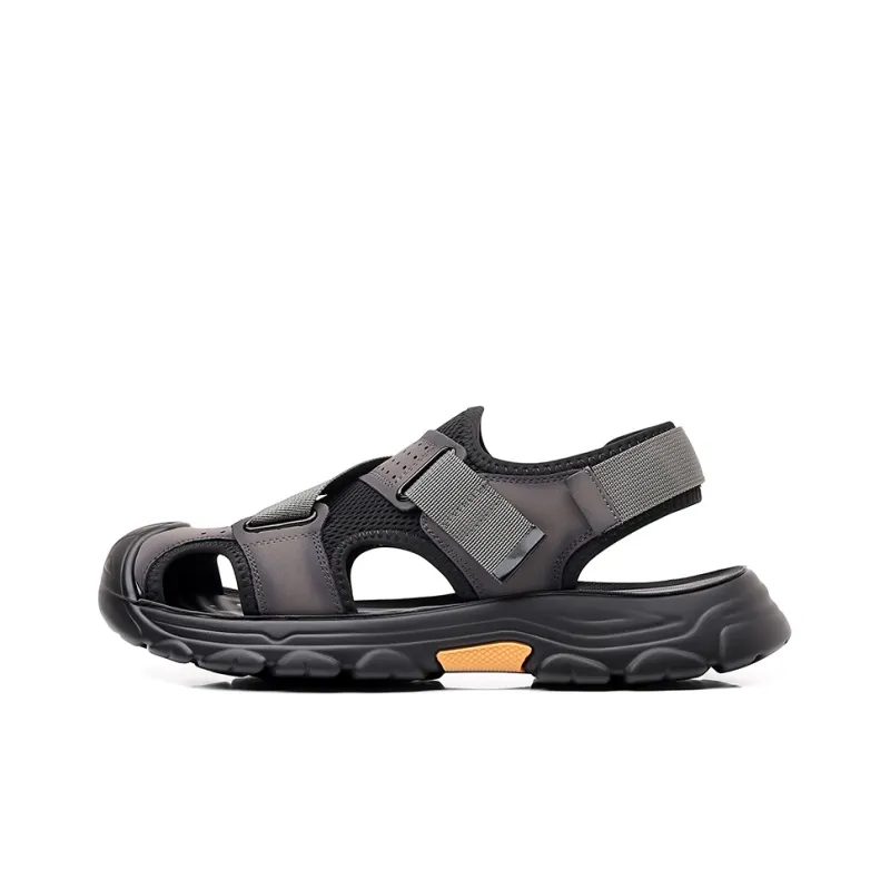 Mulinsen Beach Sandals Men Gray, Brown-1