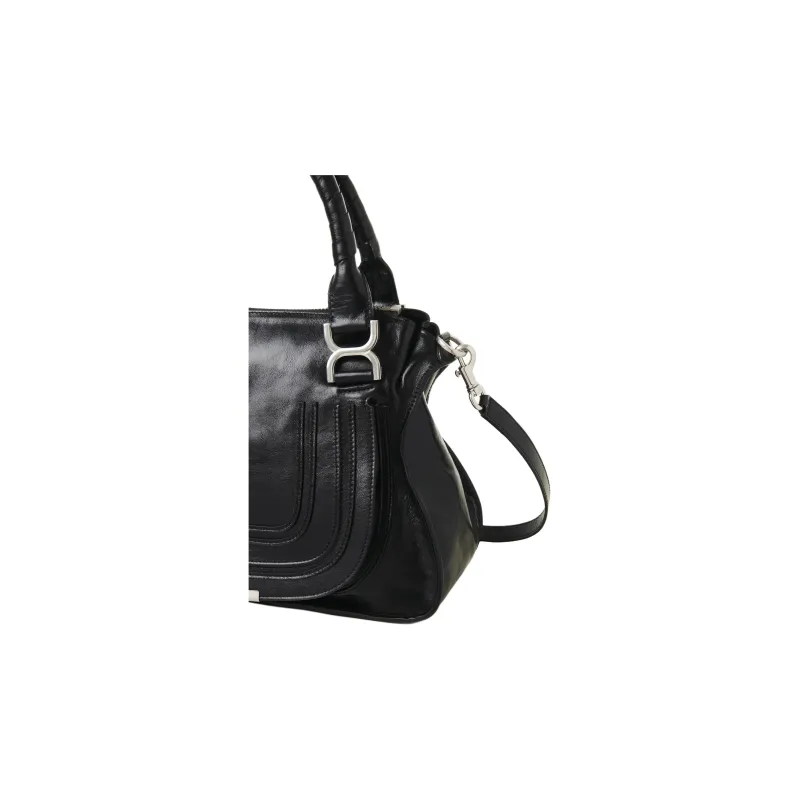 Chloe Calfskin Shoulder Bag Crossbody Bag Handbag Regular Women's Black-2