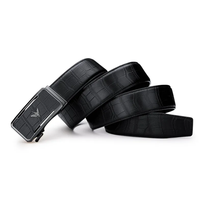 WilliamPOLO Men's Brand Authentic Belt Business Casual Leather Belts Men's Width  3.5cm-4
