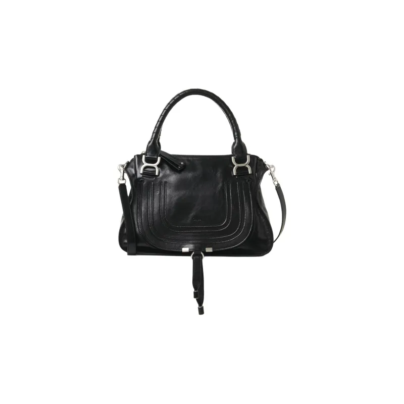Chloe Calfskin Shoulder Bag Crossbody Bag Handbag Regular Women's Black-0