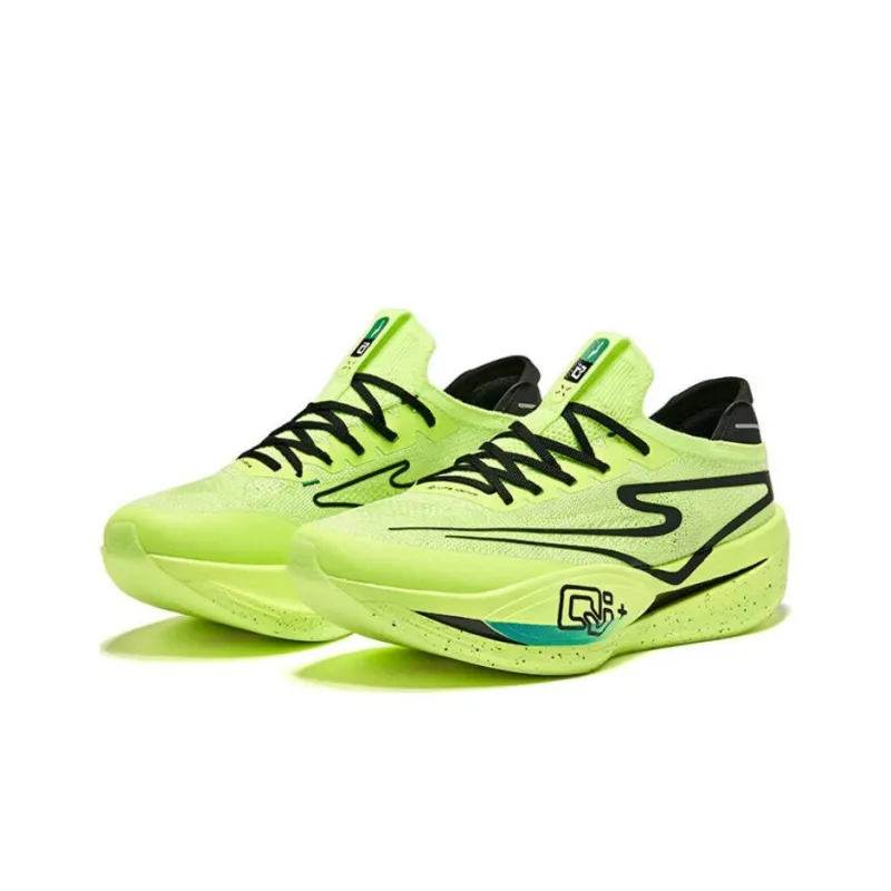 Erke Zhijing Pro Cushioned Slip-Resistant Rebound Low-Top Running Shoes Men's Neon Green-2