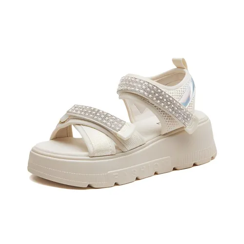 KANGNAI Beach Sandals Women's Black/Ecru