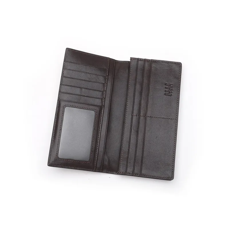 ELLE HOMME Top Grain Cow Leather Wallets Trumpets Men's Coffee-4