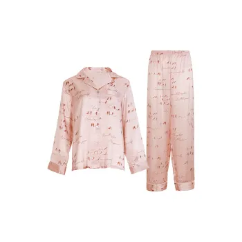 Silk Boundary Pajama Set Women's Beige