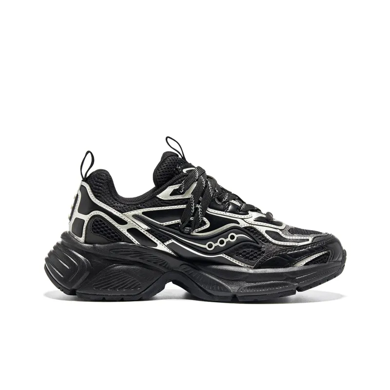 Saucony 2K CAVALRY Large 2K Anti Slip Wear Resistant Low Top Casual Shoes Unisex Black Silver-1