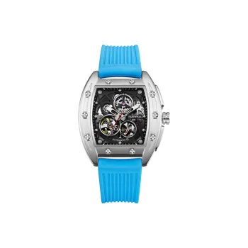 FAIRWHALE Pioneer Collection Men's Watch Automatic Mechanical Movement Silicone Strap Watch Men's Watches Cut Out Dial