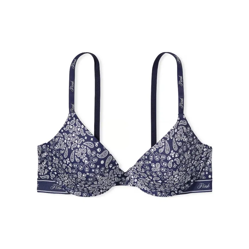 Victoria's Secret PINK WEAR EVERYWHEREWEAR EVERYWHERE LIGHTLY LINED T-SHIRT Bra Women's Midnight Navy-0