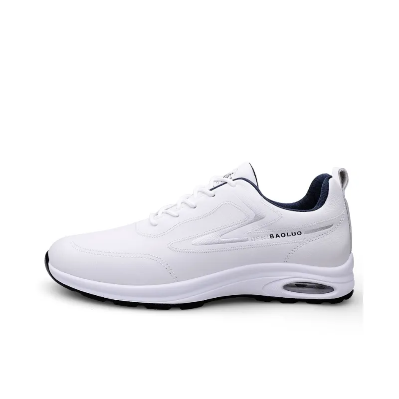 HENIBAOLUO Men's Casual Shoes Men Low Top White Gray/White Red-0
