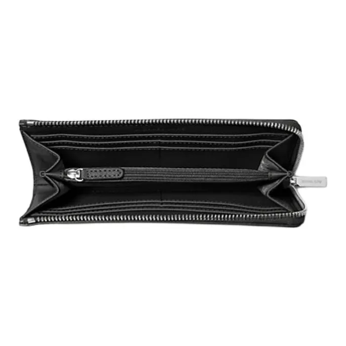 MICHAEL KORS Jet Set Travel Saffiano Leather Wallet Large Size Women's Black-1