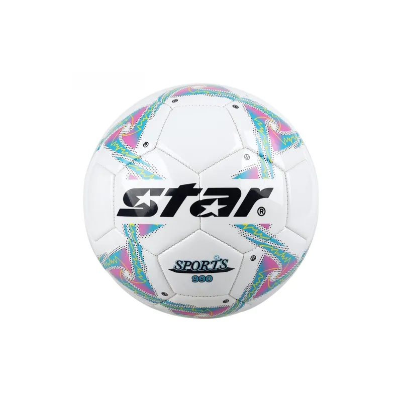 Star Size 5 Soccer PVC Machine Stitched Soccer Ball Unisex White-0