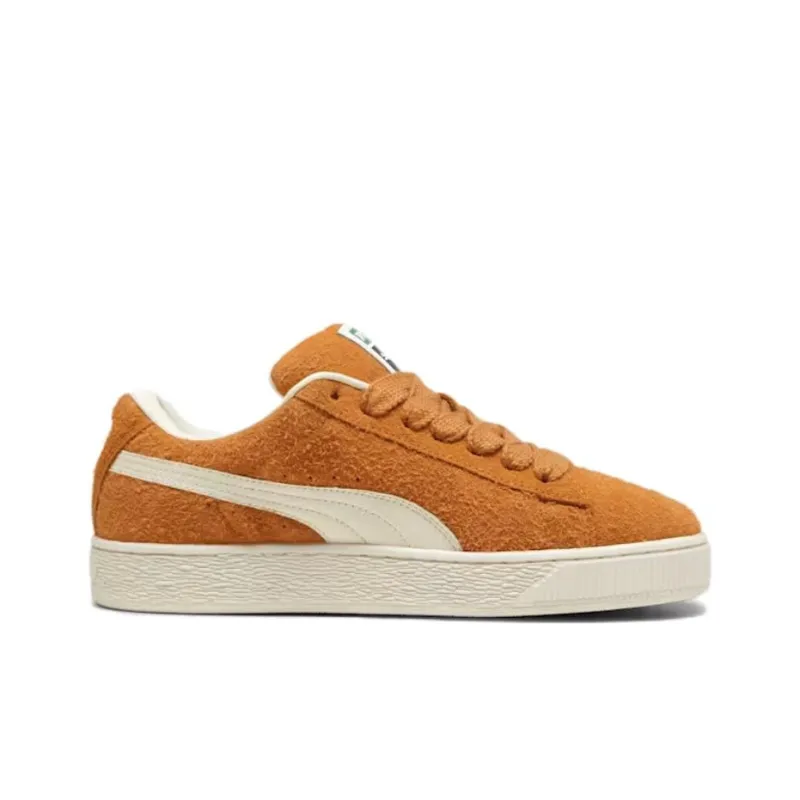 PUMA Suede XL Hairy Anti Slip Wear Resistant Low Top Skateboard Shoes Unisex Brown White-1