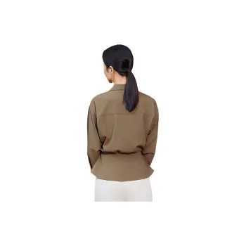 BBLLUUEE Shirt Women's Tea Brown Green