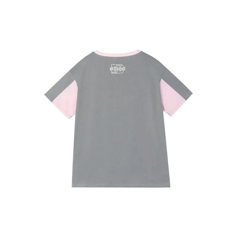 B.Duck Drop Shoulder Sleeve T Shirt Women's Multicolor-1