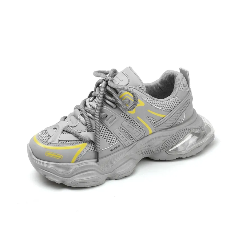 Black tailed Deer Slip Resistant, Breathable, Lightweight Low Top Chunky Sneakers Men's Gray-8