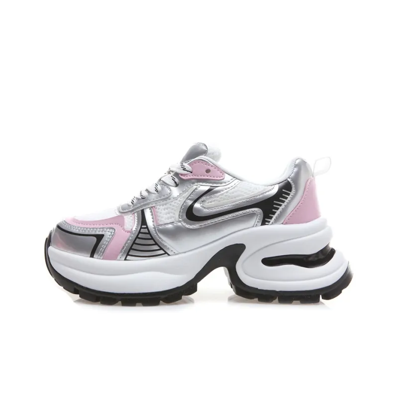 VAEL Cushioning Anti-Slip Wear-Resistant Breathable Lightweight Height Increasing Low-Top Chunky Sneakers Women's-6