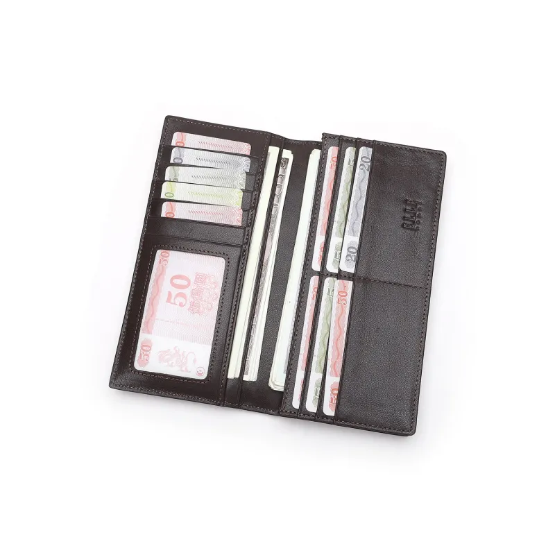 ELLE HOMME Top Grain Cow Leather Wallets Trumpets Men's Coffee-6