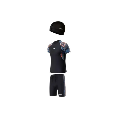 XTEP Swimming Sets Polyester, Polyamide, Elastane Beach, Hot Spring, Seaside Men's Black