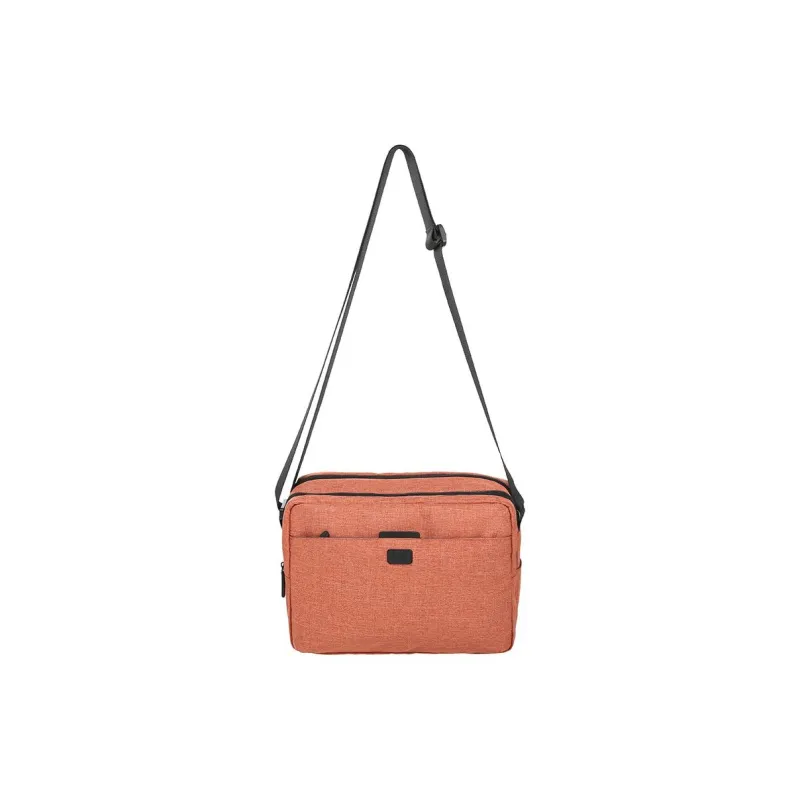LEXON Polyester Shoulder Bag, Crossbody Bag Regular Unisex Orange/Gray-3