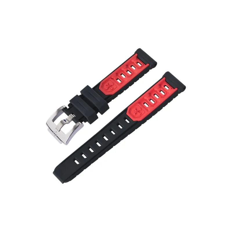 VAGENARI Water Resistant Rubber Strap Flat Head Rubber Band Engine Collection 20MM Watch Band Unisex-3