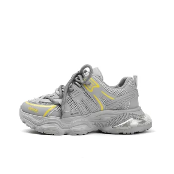 Black tailed Deer Slip Resistant, Breathable, Lightweight Low Top Chunky Sneakers Men's Gray