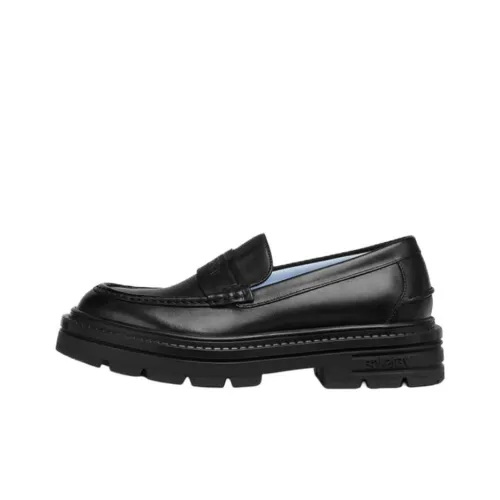 VERSACE Logo embossed Leather Loafers