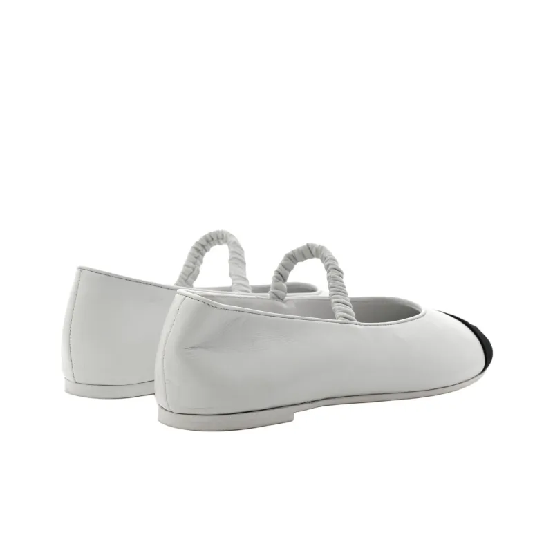 CHANEL Flat Mary Jane Shoes Women's White-3