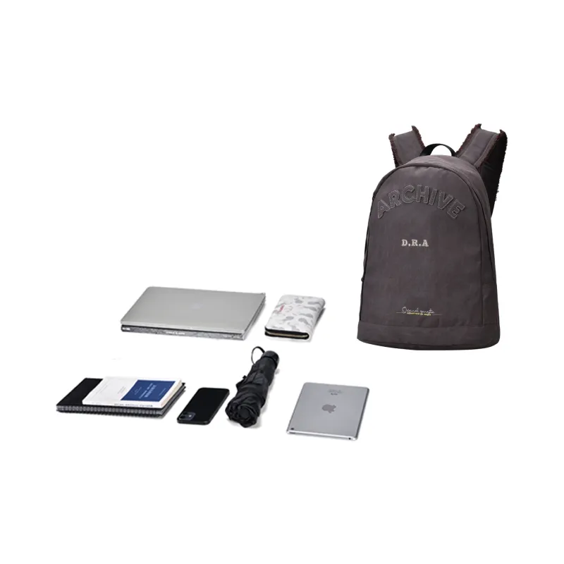 DRACONITE Denim Students Backpack Regular Unisex Brown-4