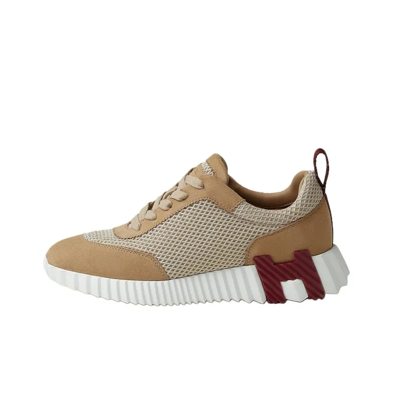 HERMES Bouncing Low-Top Casual Shoes Women's Earth Brown-0