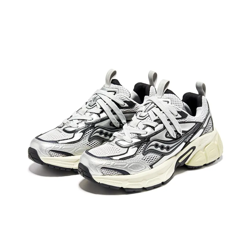 Saucony 2K CAVALRY Anti Slip Wear Resistant Low Top Running Shoes Unisex Silver Black-2