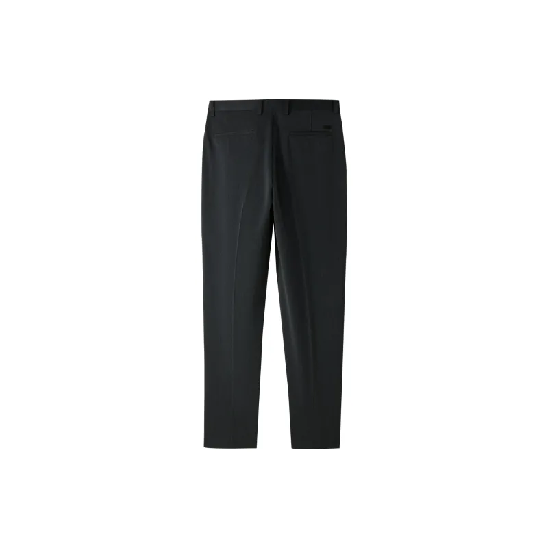 HLA Solid Color Straight Fit Gentleman Letter Embroidery Suit Trouser Men's-6