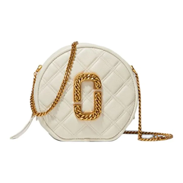 MARC JACOBS Cow Leather Crossbody Bag, Shoulder Bag Women's Beige/Black-4