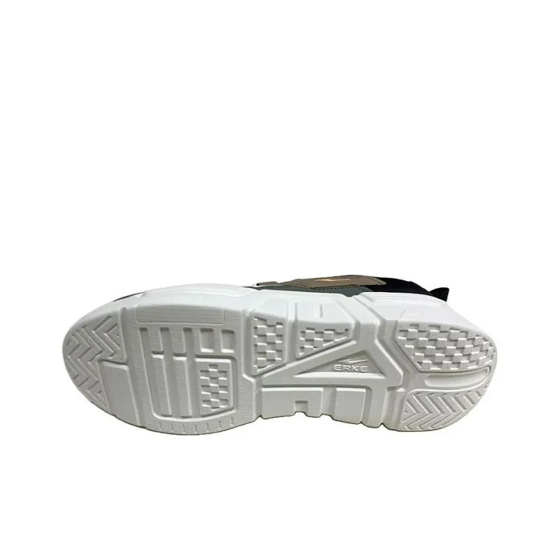 Erke Sports Life Collection Non slip Lightweight Low Top Casual Shoes Men's White Black-4
