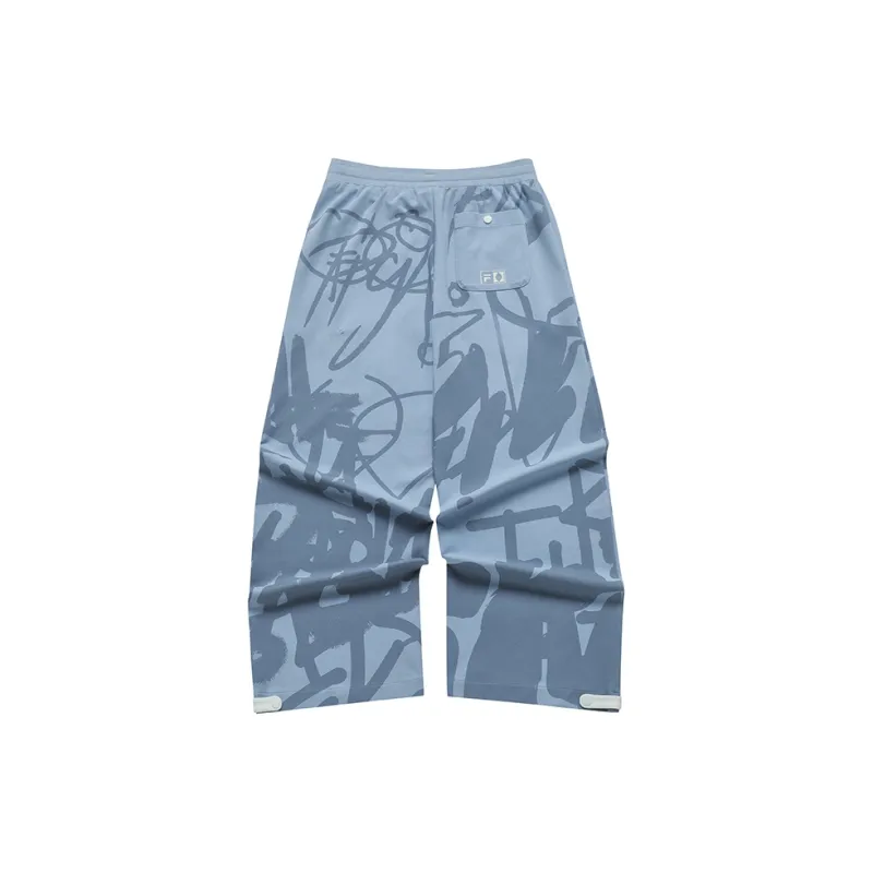 FILA FUSION Knitted Sweatpants Unisex Gray Blue-1