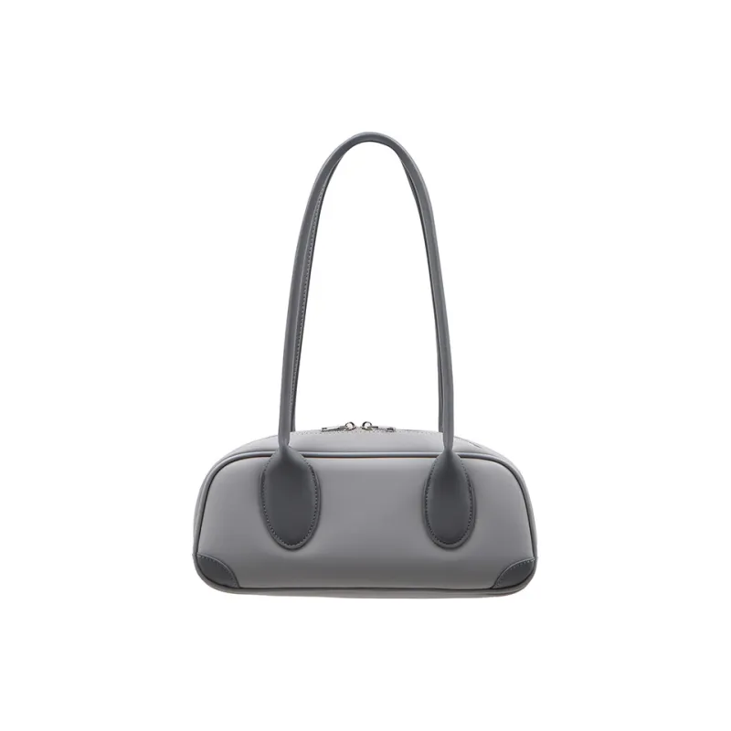 DANGEROUSPEOPLE Artificial Leather One Shoulder Handbag Regular Women's Light Gray/Black-1