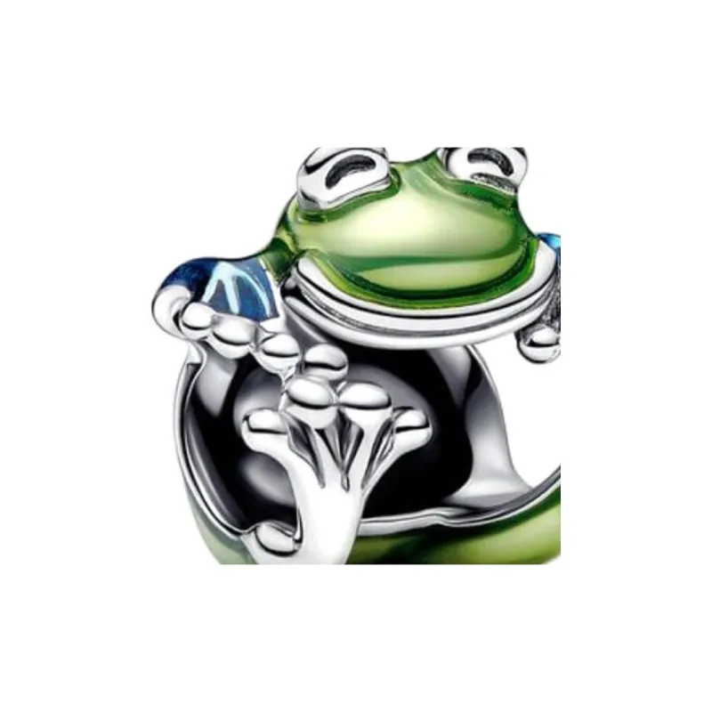 Pandora Enamel, Sterling Silver Pendants Women's Green-2