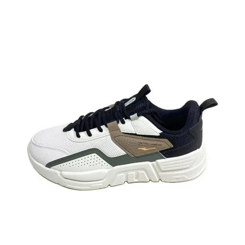 Erke Sports Life Collection Non-slip Lightweight Low-Top Casual Shoes Men's White Black