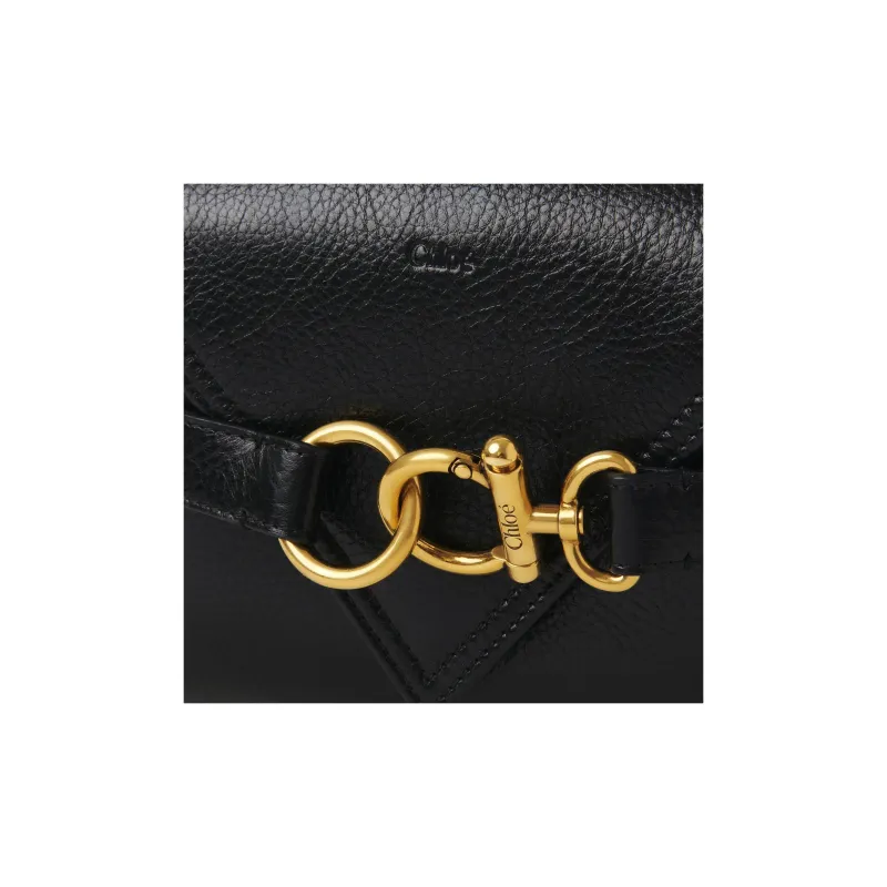 Chloe Grained Calfskin Cloak Bag Shoulder Bag Crossbody Bag Mini Women's Black-4