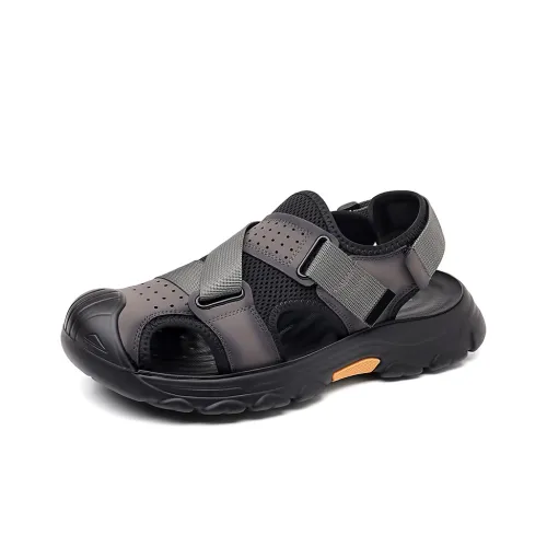 Mulinsen Beach Sandals Men Gray, Brown