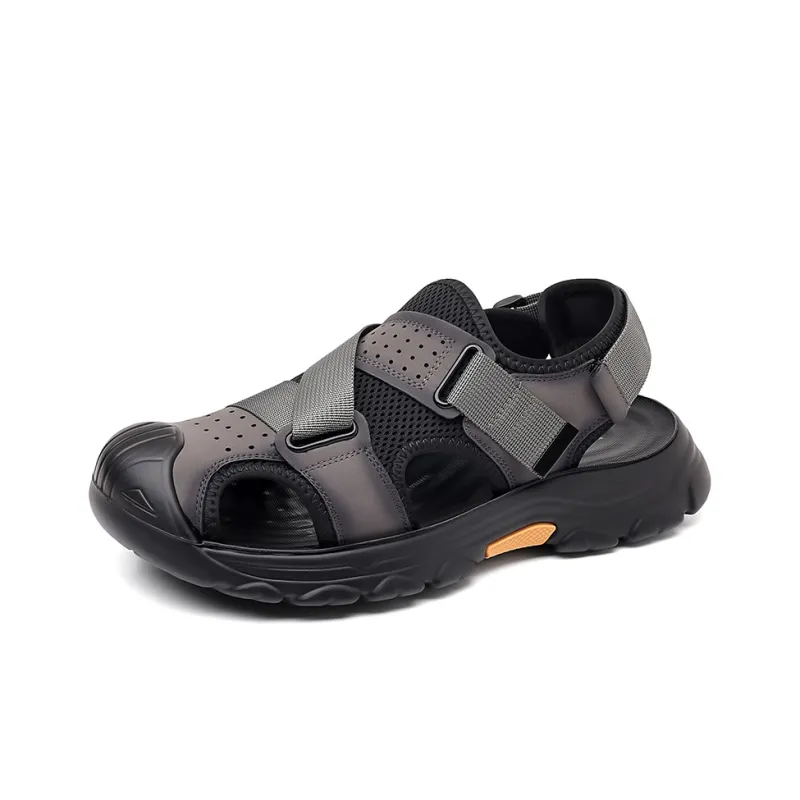 Mulinsen Beach Sandals Men Gray, Brown-0
