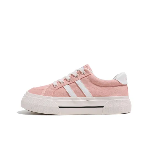 HUANQIU Breathable Low-Top Canvas Shoes Women's Tangerine Pink