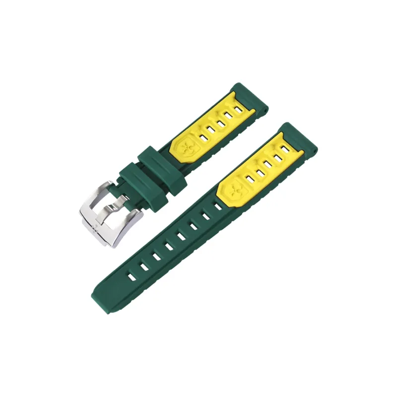 VAGENARI Water Resistant Rubber Strap Flat Head Rubber Band Engine Collection 20MM Watch Band Unisex-1