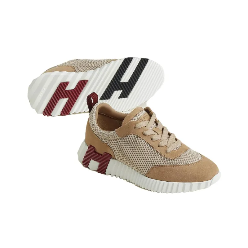 HERMES Bouncing Low-Top Casual Shoes Women's Earth Brown-4